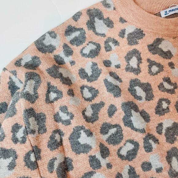 NWT Mayoral Size 18 Pink Leopard Sweater Dress - Picture 2 of 9